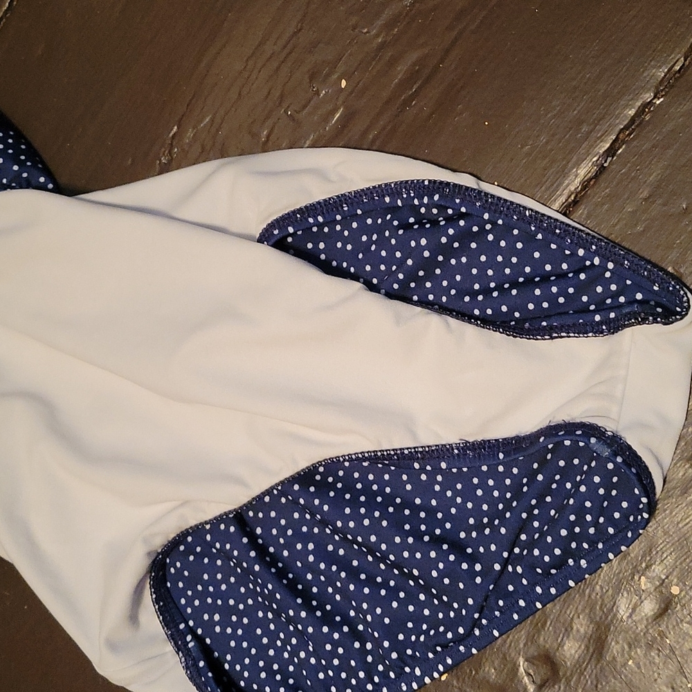 Splendid Swim Navy and White Polka Dot Swimsuit - Medium - Picture 6 of 8